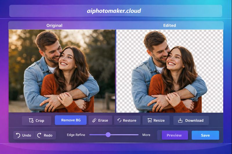 Before after background removal comparison